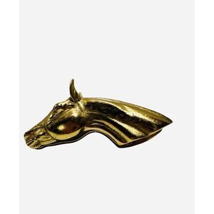 Vintage 1949 Brass Metal crafter Horse Head Paper Holder.